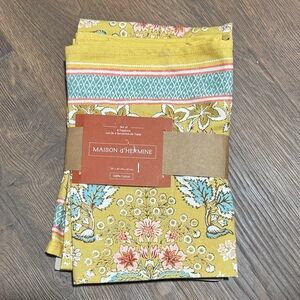 Yellow and Blue Cotton Napkins, set of 4